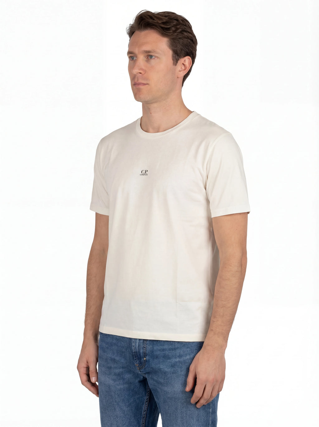 t-shirt bianco nan vista frontale logo Stampa con dettagli chiari