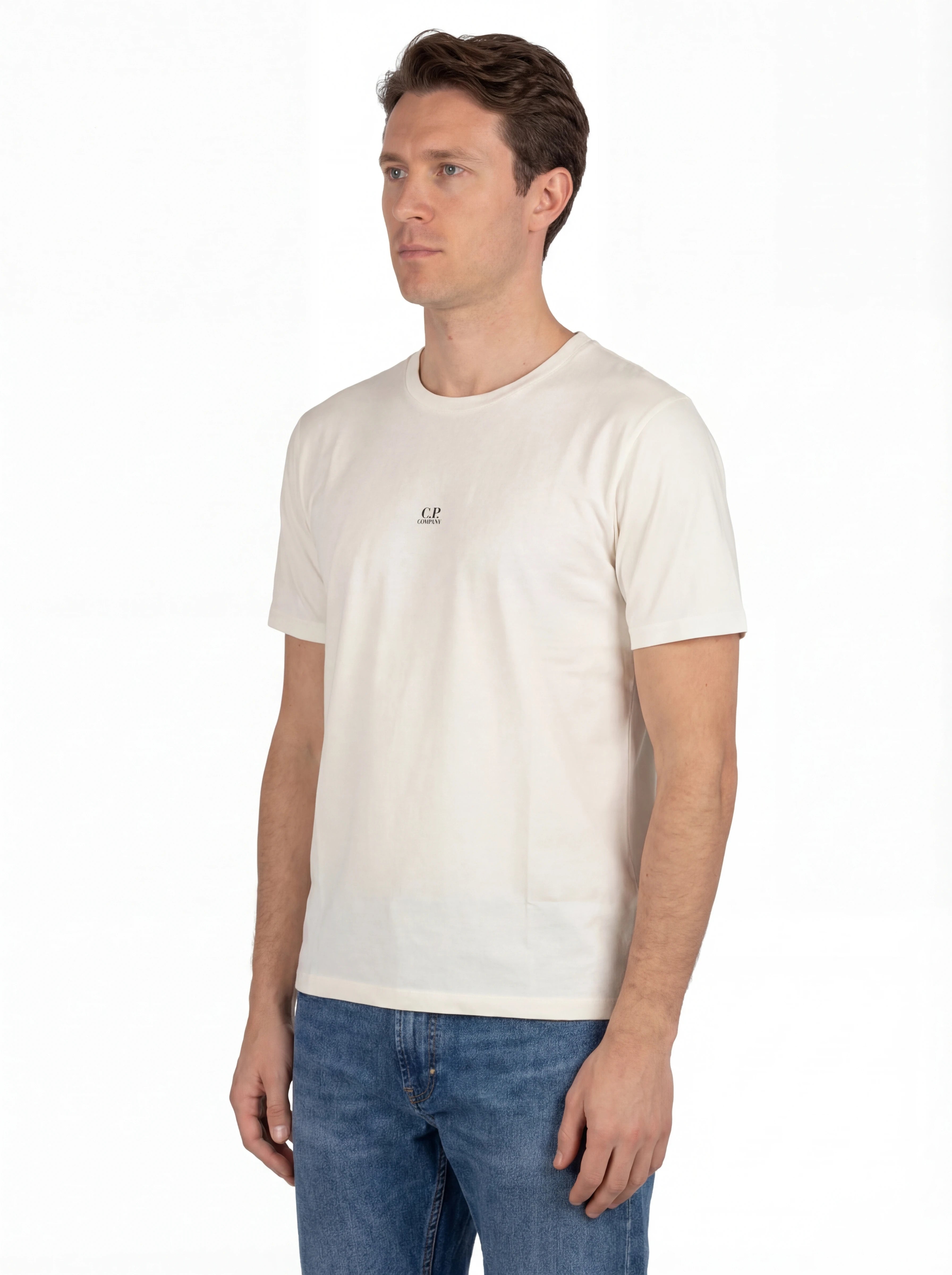 t-shirt bianco nan vista frontale logo Stampa con dettagli chiari