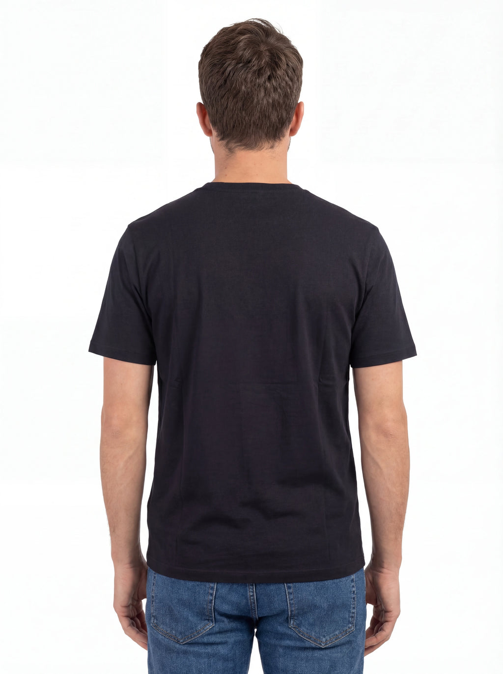 t-shirt blu nan vista frontale logo Stampa cotone jersey con dettagli chiari