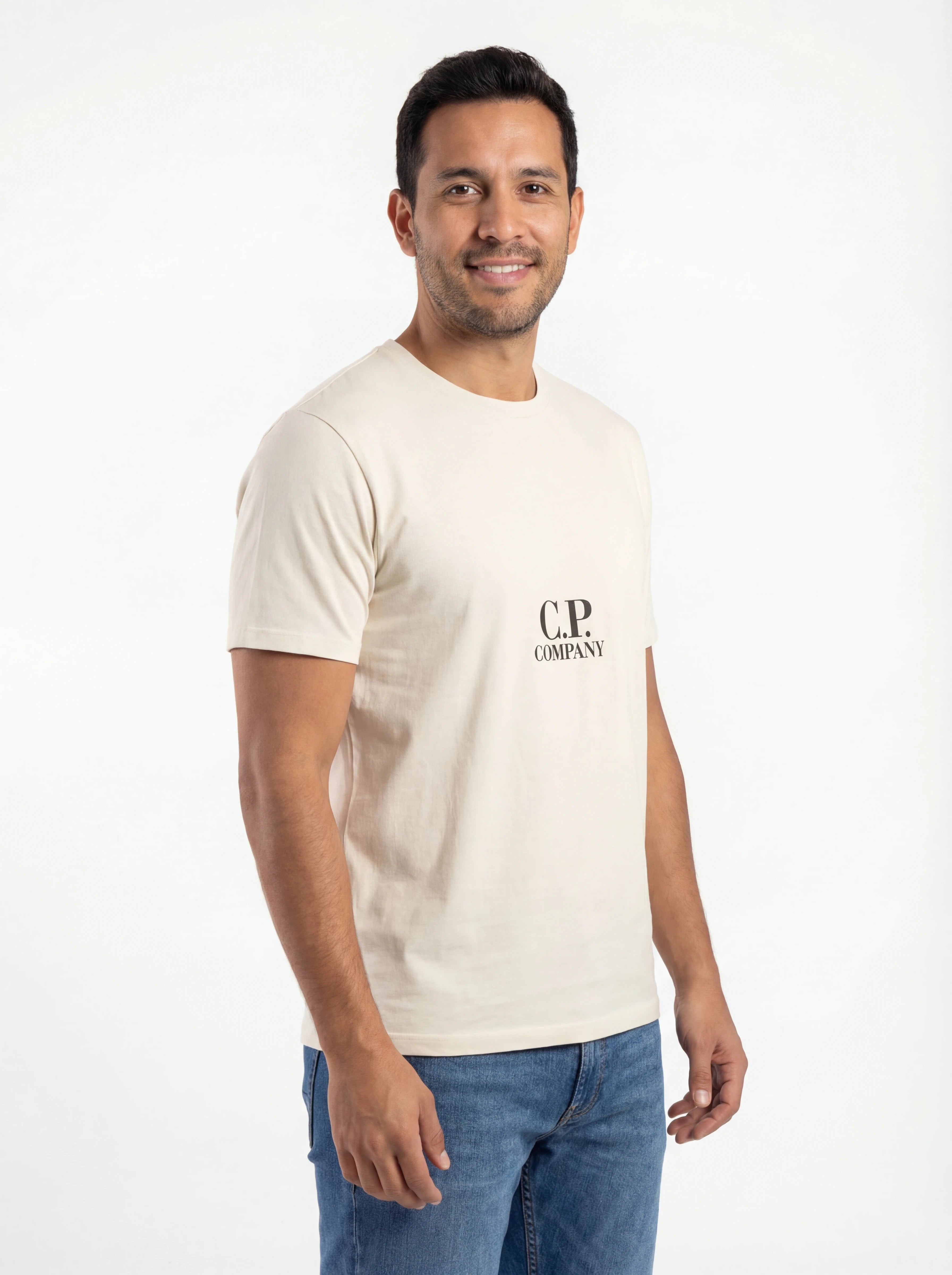 t-shirt bianco nan vista frontale logo Stampa cotone jersey con dettagli chiari