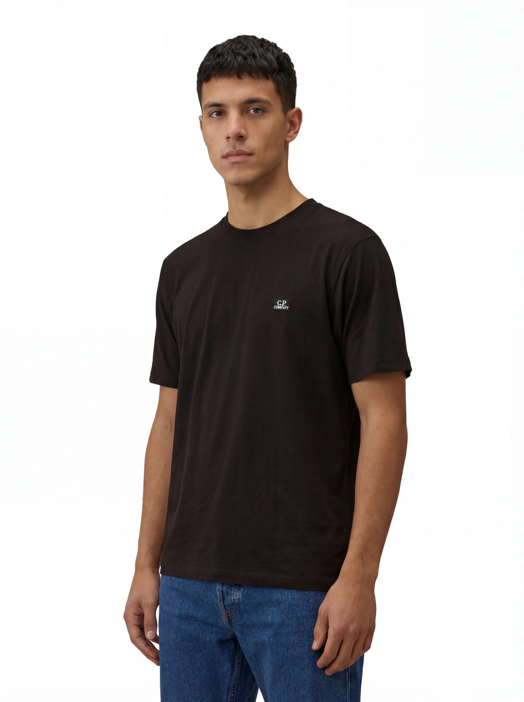 t-shirt nero nan logo ricamato logo patch logo Ricamato Patch cotone jersey