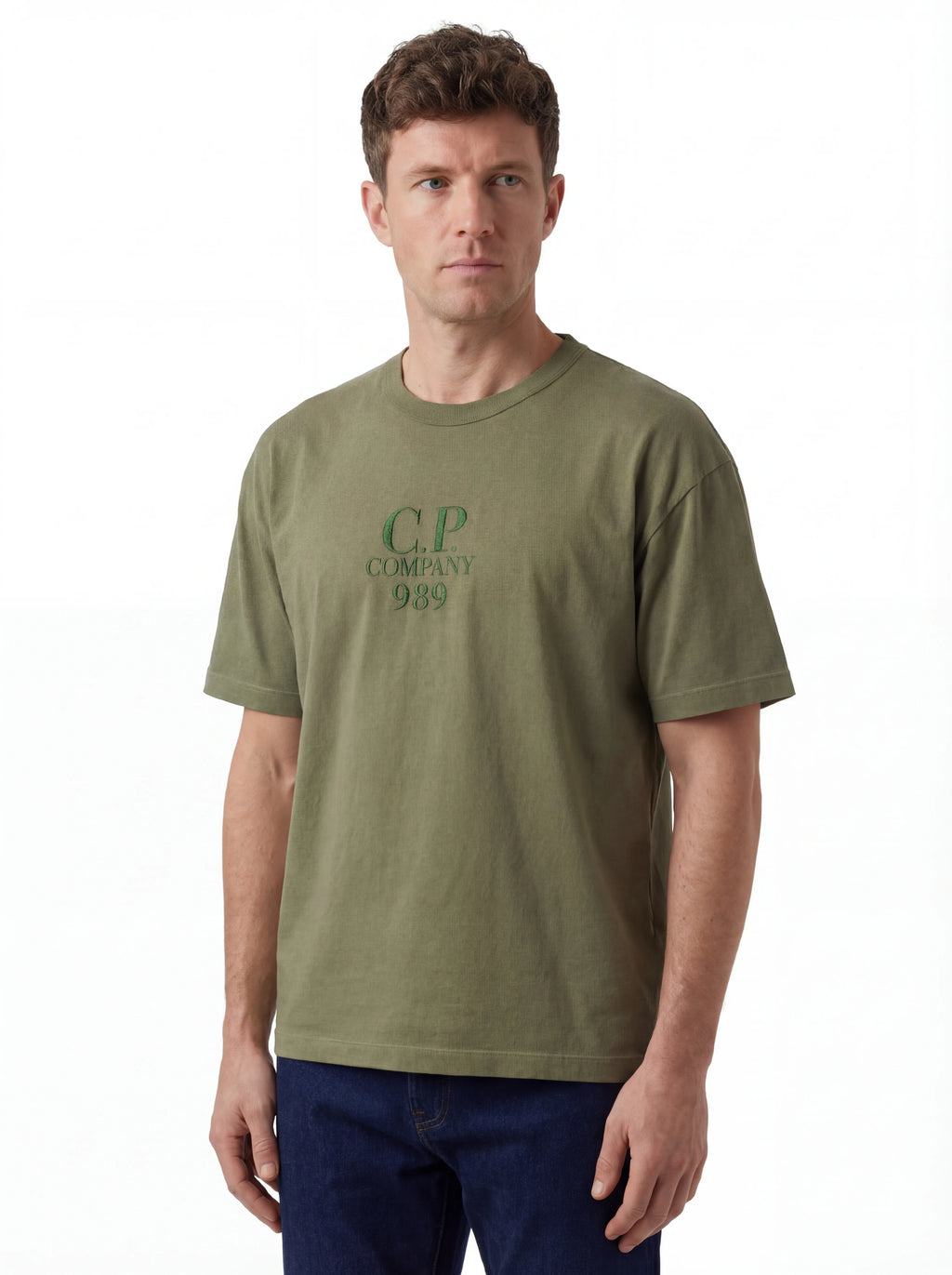 t-shirt verde nan vista frontale Scritta Felpa Effetto Felpa