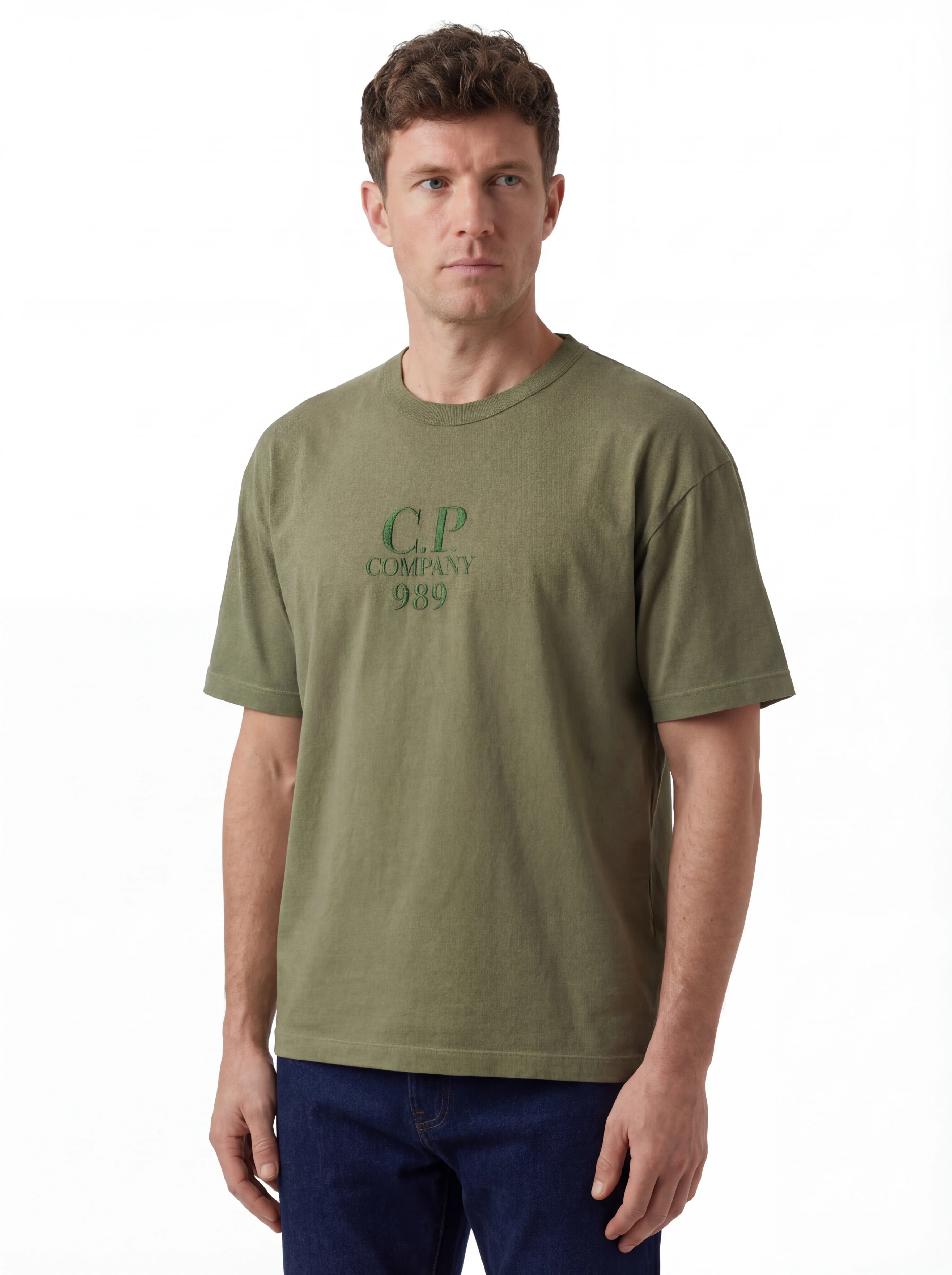 t-shirt verde nan vista frontale Scritta Felpa Effetto Felpa