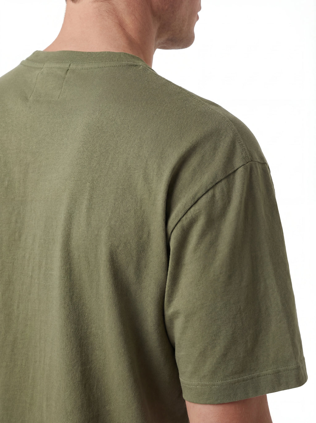 t-shirt verde nan Scritta Felpa Effetto Felpa con dettagli chiari