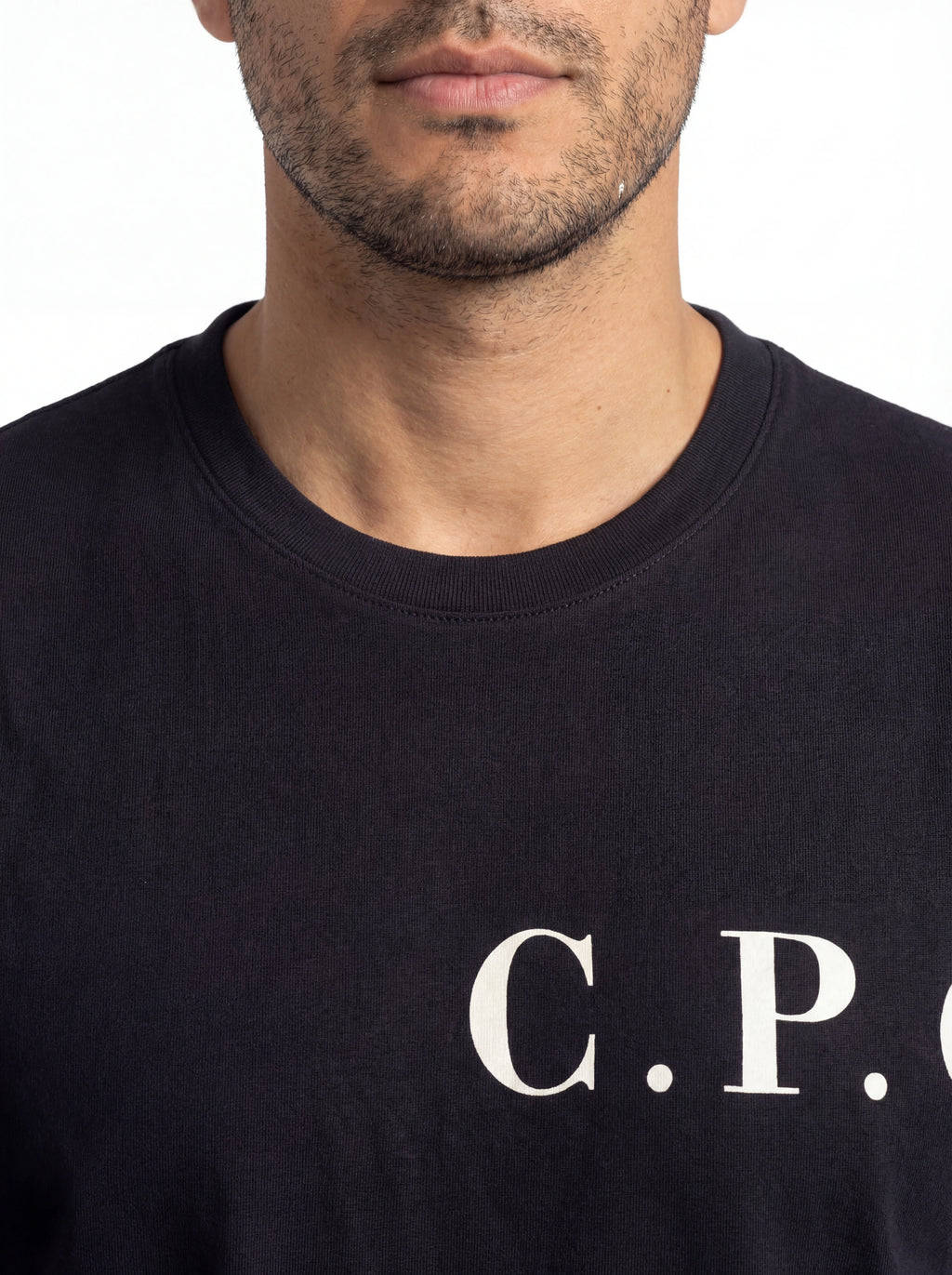 t-shirt blu nan logo Stampa cotone con dettagli chiari