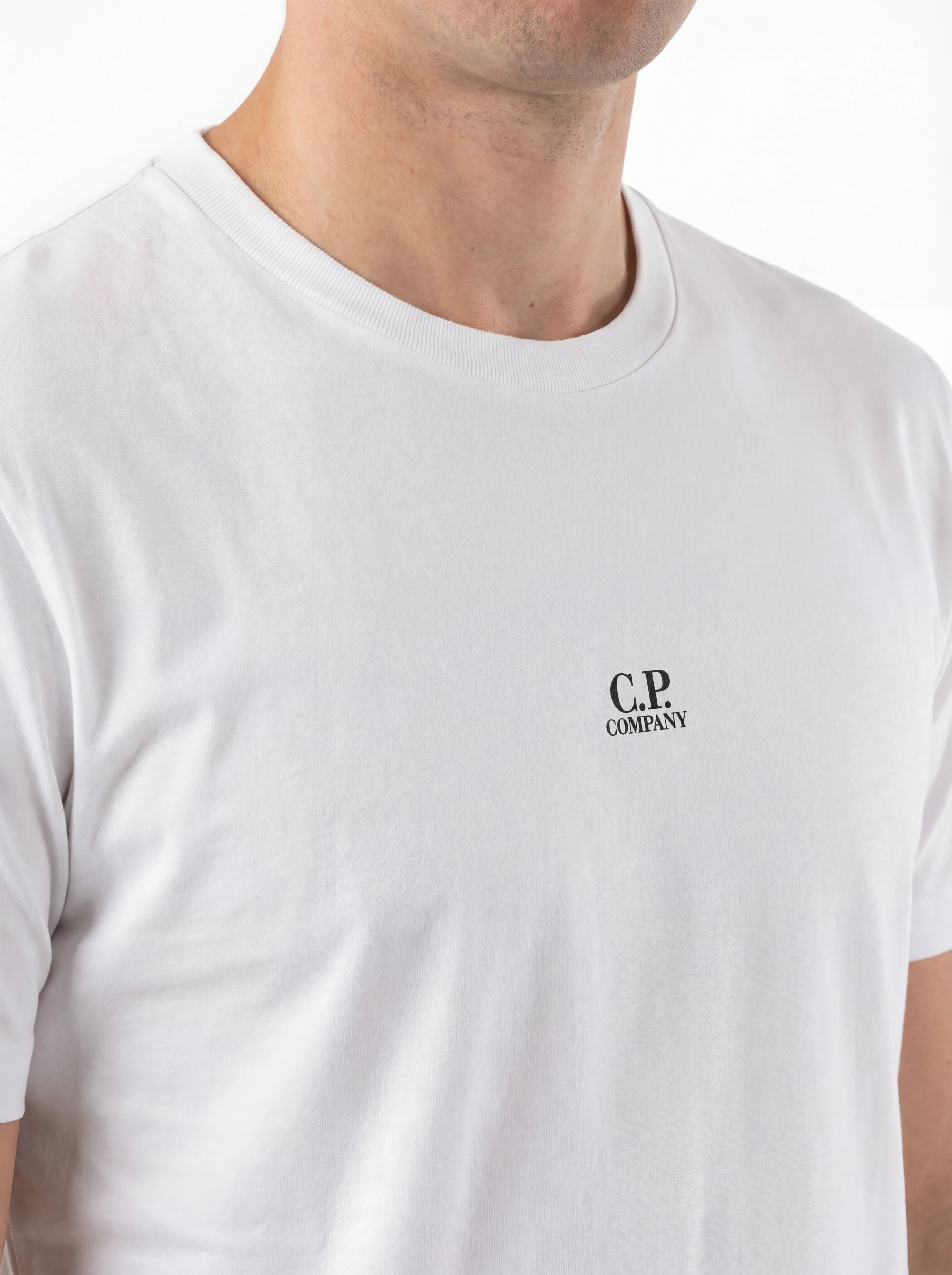 t-shirt bianco nan Scritta con dettagli chiari