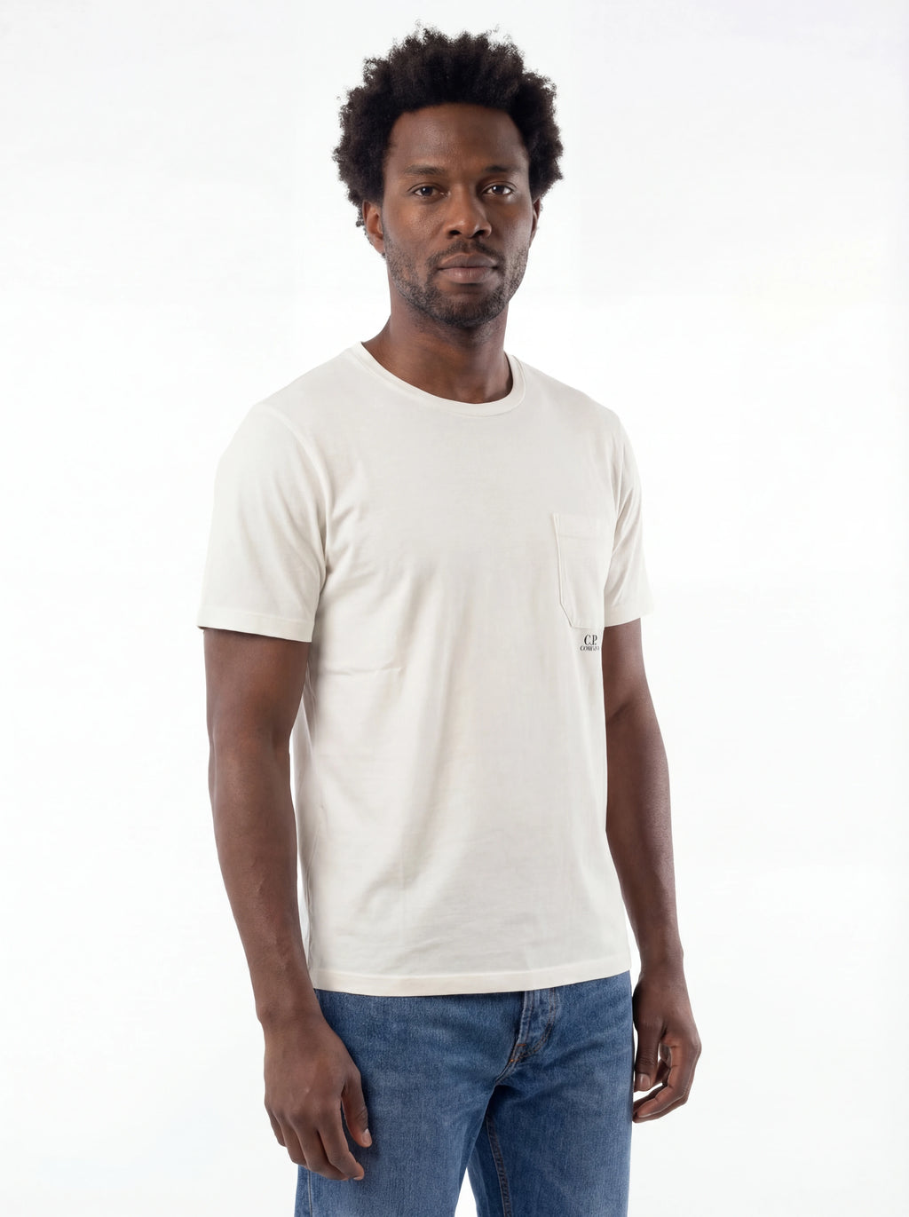 t-shirt bianco nan vista posteriore logo Scritta Taschino con dettagli chiari